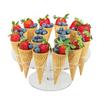 Transparent Acrylic Ice Cream Cone Stand Cake Dessert Holder Display Stand Party Shelf 16/24 Hole Round Wedding Display Holder