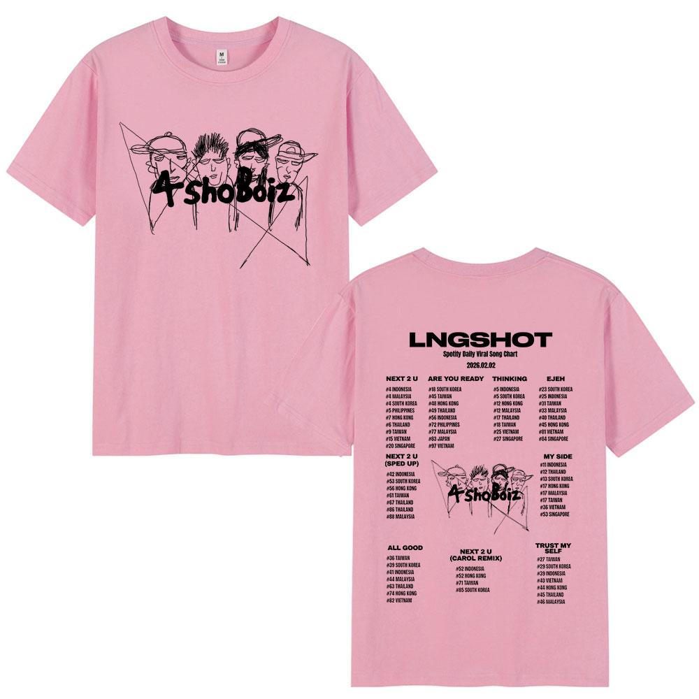 Koreanische Kpop Gruppe Hip Hop Lngshot T-Shirt Unisex Kleidung Mode Vintage T-Shirts Kurzarm Baumwolle Lässiges Oberteil Streetwear Fan Geschenke