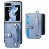 case for Samsung Z Flip 7 6 5 4 3 Wristband holder card holder fiber texture business protective case full coverage plain tough