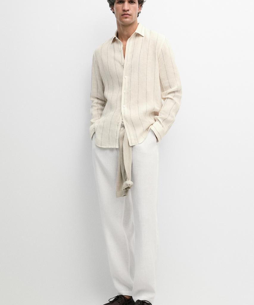Masimodutti 100% Linen Jogger Fit Pants