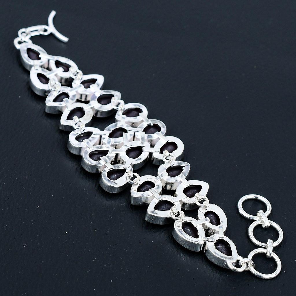 Red Ruby Gemstone Handmade 925 Sterling Silver Bracelet, Silver Bracelet, Red Ruby Bracelet For Women, Red Ruby Unisex Bracelet For Gifts