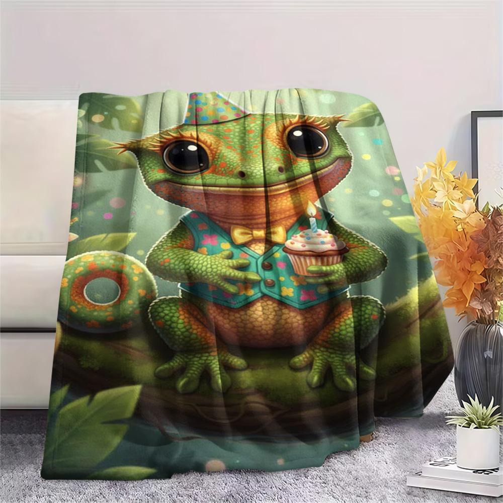 1PC Fairy Tale Style Print FlAannel Blanket, High Quality Comfortable for All Seasons, Home Decor, Warmth and Comfort
