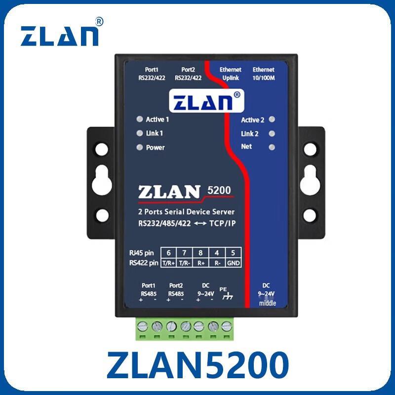 

ZLAN 5200 2-Port Serial to Ethernet Server