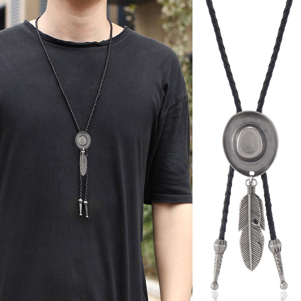 Vintage Western Cowboy Bolo Tie Horn Slips Punk Halskjede Kostymetilbehør Bolo Tie Western