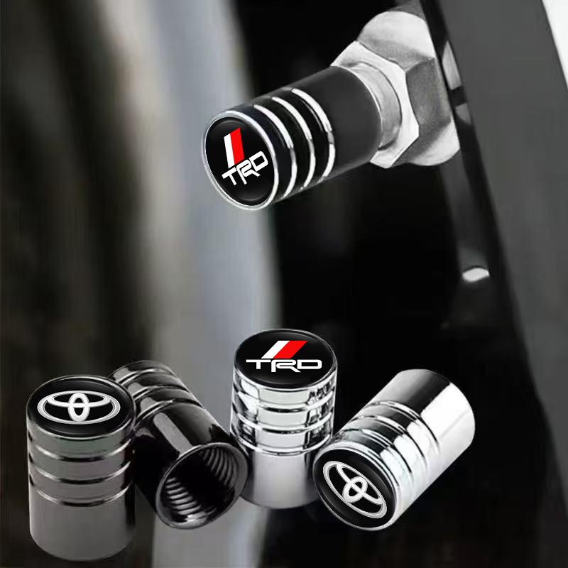 4Pcs Matt Car Wheel Tire Valve Caps for Toyota TRD RAV4 Corolla Camry Frontier Supra C-HR Tacoma PradoCorolla CHR Accessorie