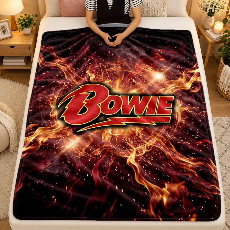 Flaneldecke David Bowie Warme Weiche Überwurfdecke für Innenbereich Sofa Bett Wohnzimmer