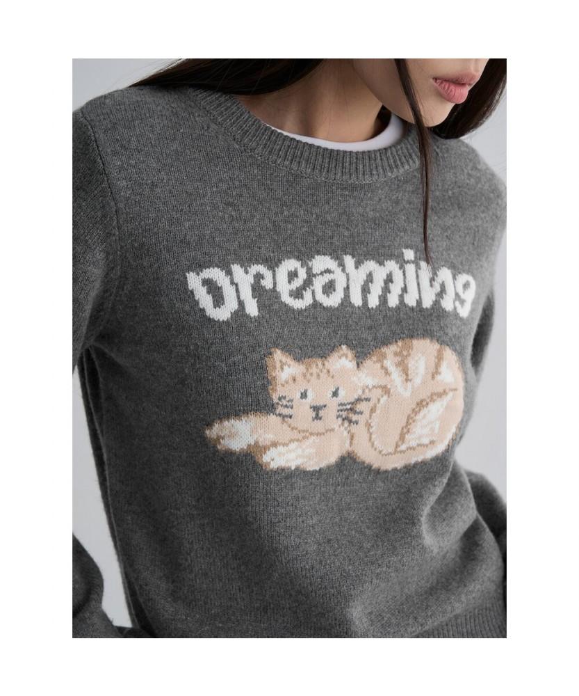 8SECONDS Cat Jacquard Pullover Ash