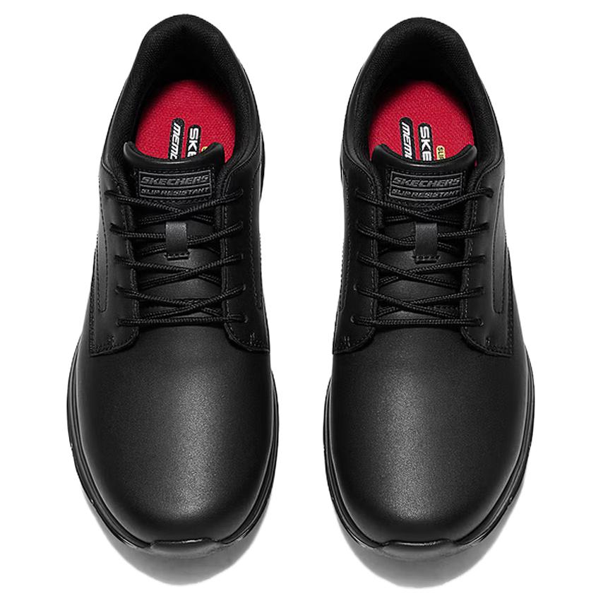 Skechers Work Lace-Up Round Toe Comfortable Low-Top Casual Shoes Men Sneakers 200389-BLK