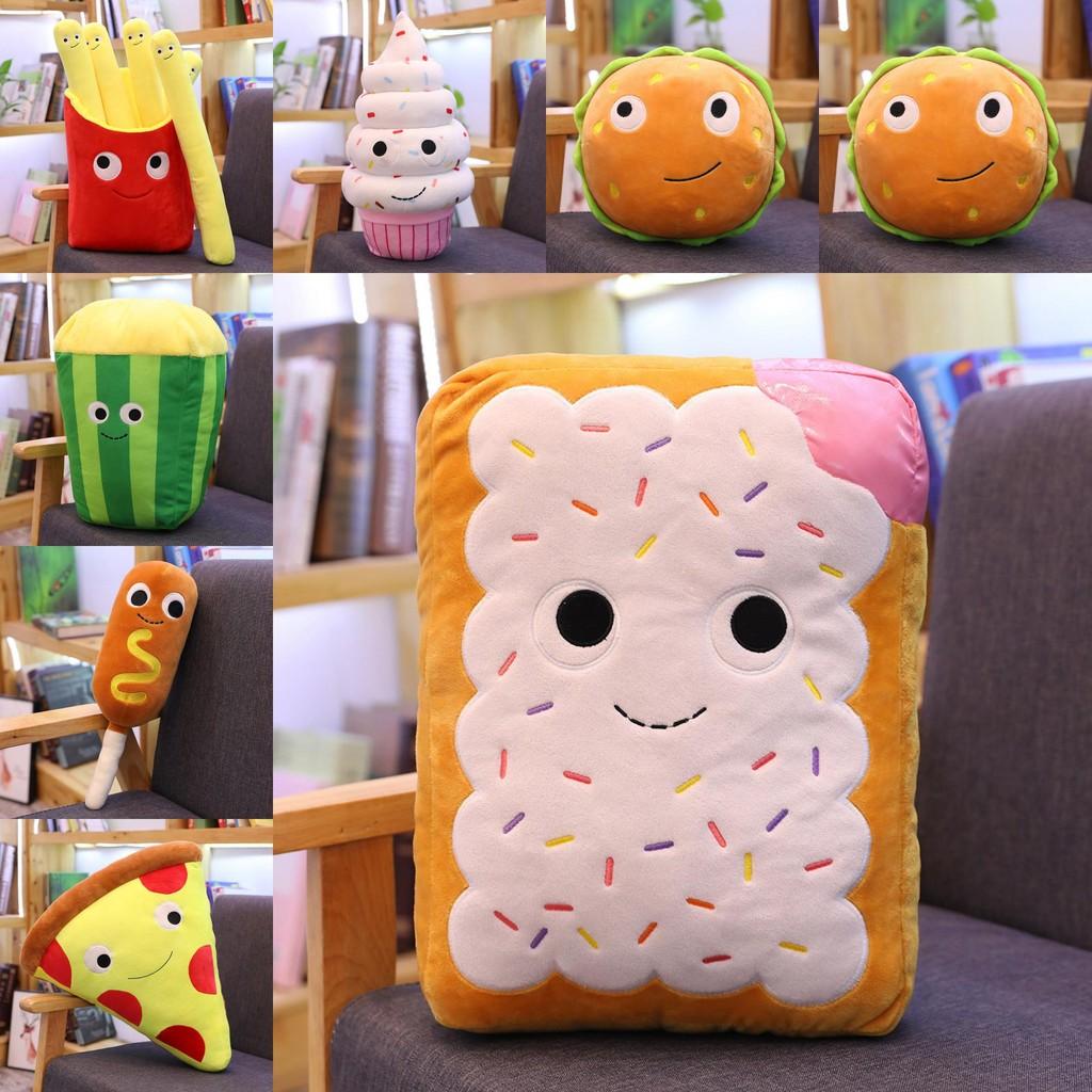 Adorable Plush Hamburger Hot Dog Popcorn Fries Ice Cream Teddy Bear Cushion Toy