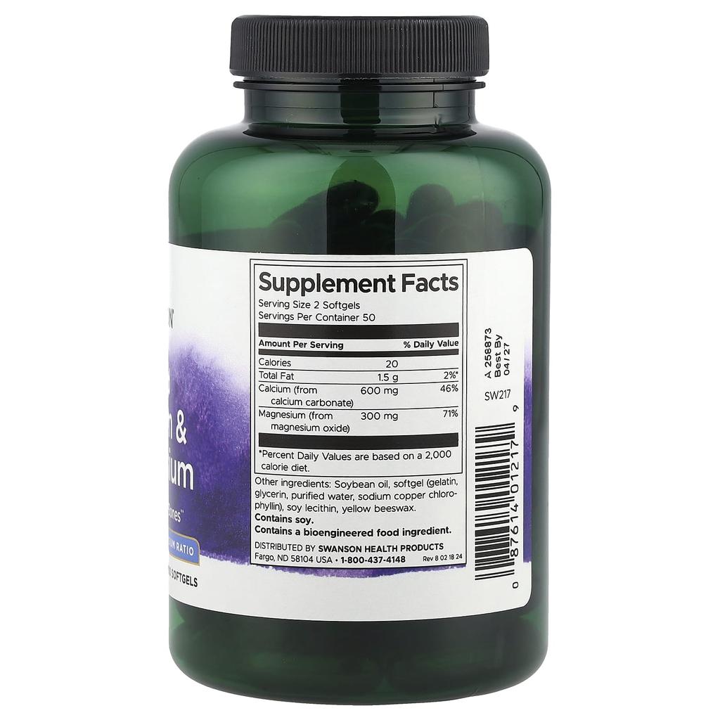 Liquid Calcium & Magnesium, 100 Softgels