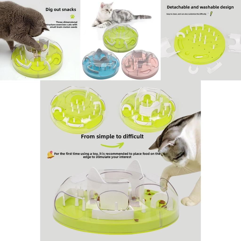 Pet Toy Maze Dispenser With Abs For Engaging Cat Play And Preventing Overeating