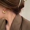 Smooth Metal Chunky Hoop Earrings Versatile Ear Clips Fashion Earring Jewelry  for Women
