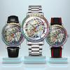 Herrenuhr Topmarke 3ATM Vollstahl Wasserdicht Automatisch Mechanisch Skelett Design Tourbillon Leuchtend Herrenuhr