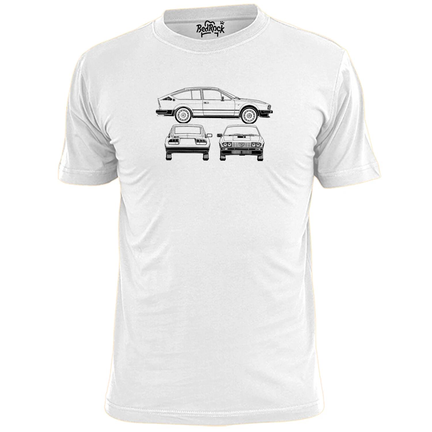 

Mens Alfa Romeo GTV6 Vintage Car Blueprint T shirt Retro M