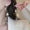 Fashion Long Tassel Butterfly Drop Earrings for Women Temperament Luxury Metal Rhinestone Hollow Bow Earrings Party Jewelry Gift