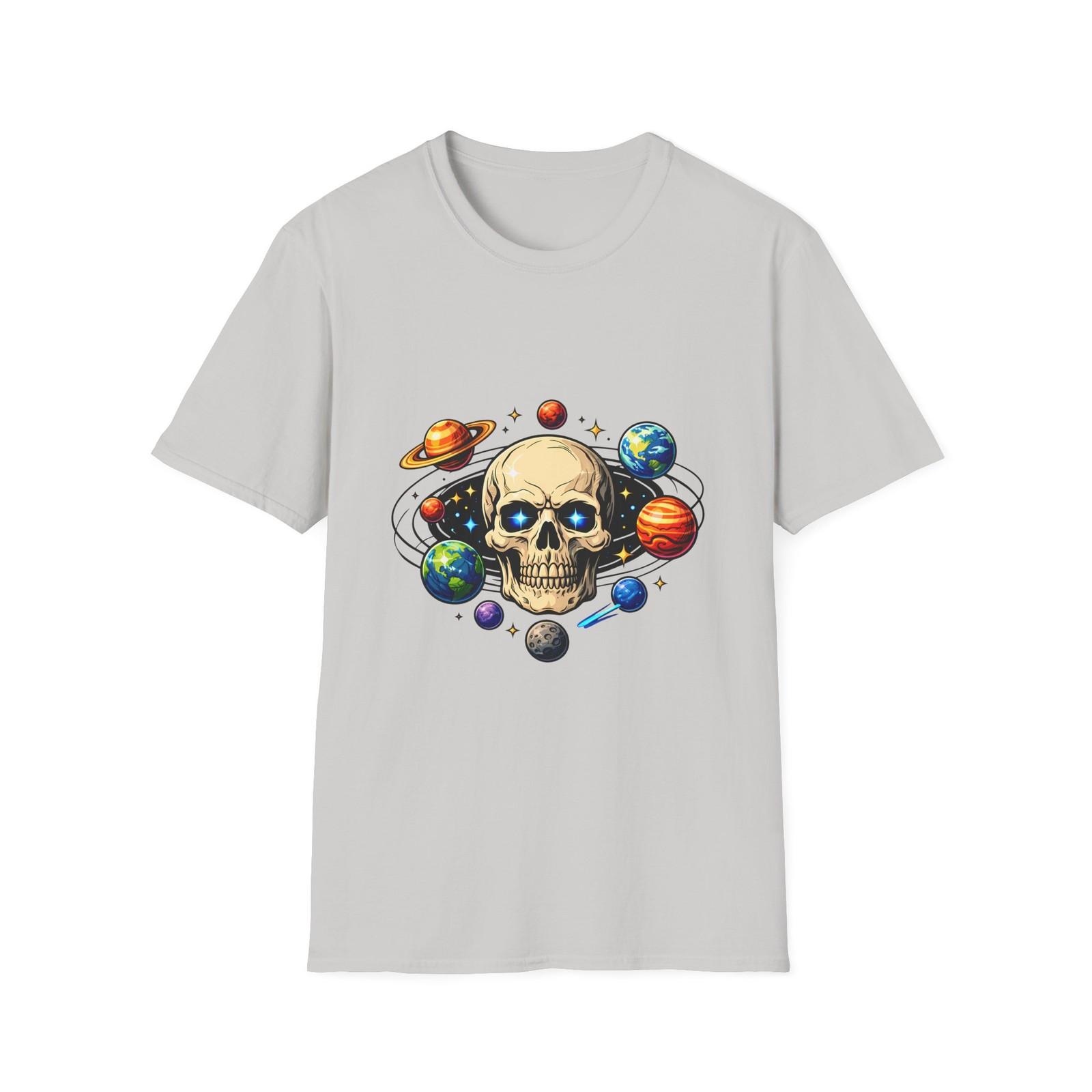 Unisex Softstyle T-Shirt Skull Planets Cosmic Space Gothic Astral Aesthetic Art S