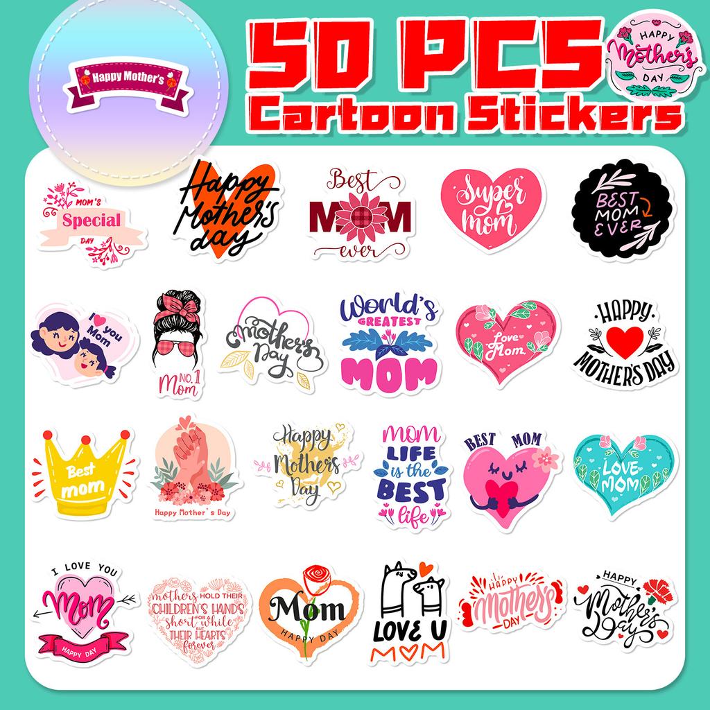 50 Sheets Qing Love Happy Mother'S Day Mother'S Day Sticker Seal