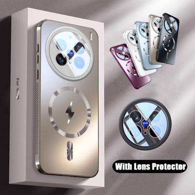 Funda Magnética con Película Protectora de Lente para VIVO X200 Ultra Carga Inalámbrica Magsafe Cubierta a Prueba de Golpes para VIVO X200s X200Pro mini