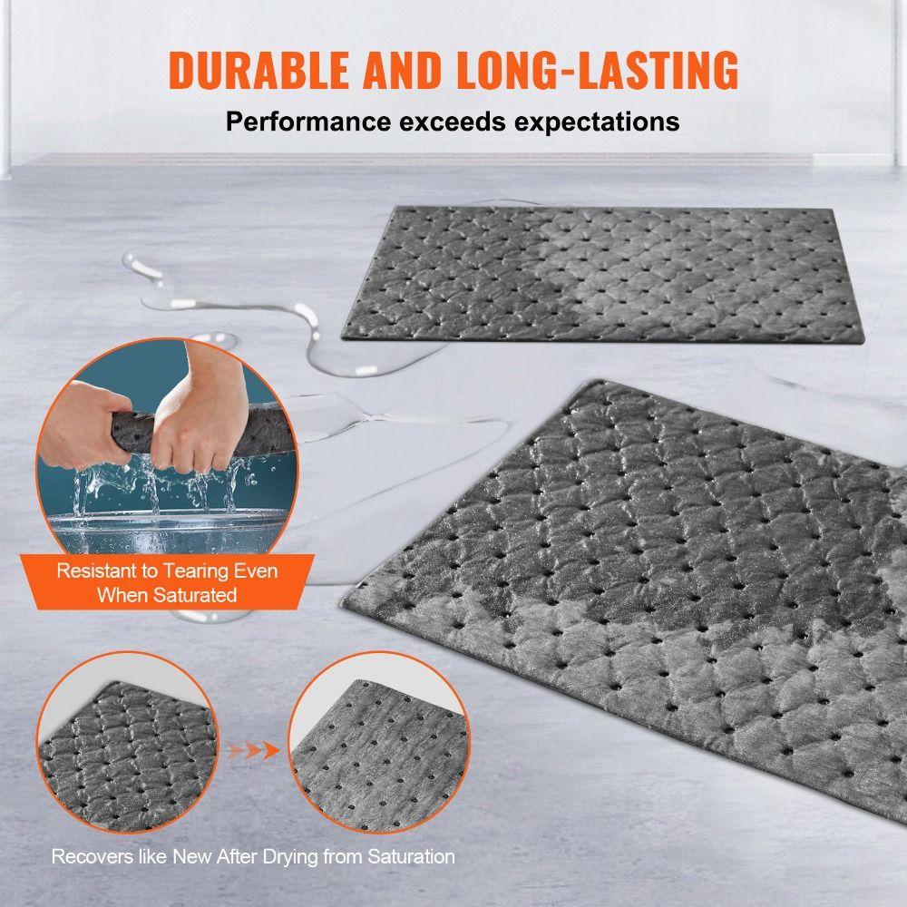 5Pcs Absorbent Mat Oil Spill Mat Grey Garage Floor Mat Shearable Oil Absorbent Pads Under Car