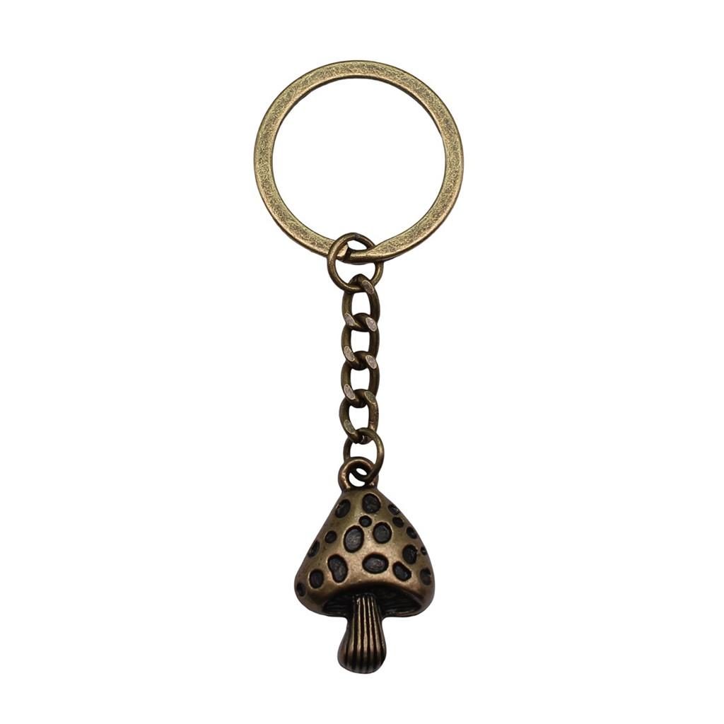 Pendants Mushroom Charm Branch Keychain Leaf Key Ring 28mm