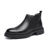 Chelsea Boots Men's Winter Fleece British Middle Help One Pedal Cigarette Boots Thick-soled Height Increasing Martin Boots Low-Top Boots