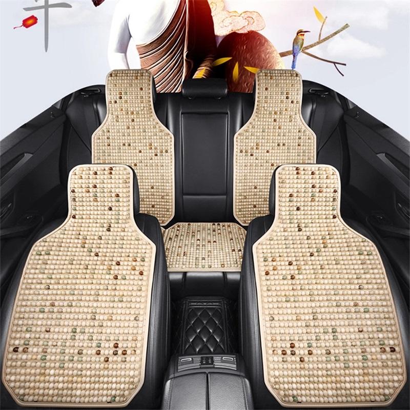 Car Seat Cushion Summer Cooling Mat Single Piece Truck Ventilated Breathable Wooden Bead Universal Car Seat Cover For All Seasons