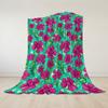 Neon Pink Floral Vine Flannel Blanket Warm Soft Halloween Christmas Couch Warm Cozy Decorative Decor Gift for All Season