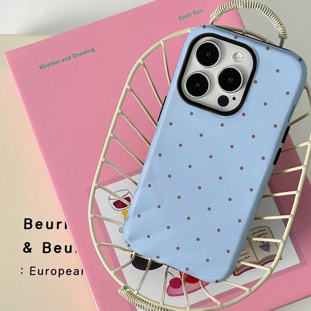 

Luxury Clmj Red Polka Dots Phone Case for iPhone 17 16 15 14 13 12 11 X XS XR Air Pro Max Plus Double-layer Back Cover iPhone 12 ProMax