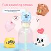 1 Set Cartoon Animal Sound Straw for Kids Cute Straw Topper for Baby Bottle Animal Party Favors Reusable Fun Drinking