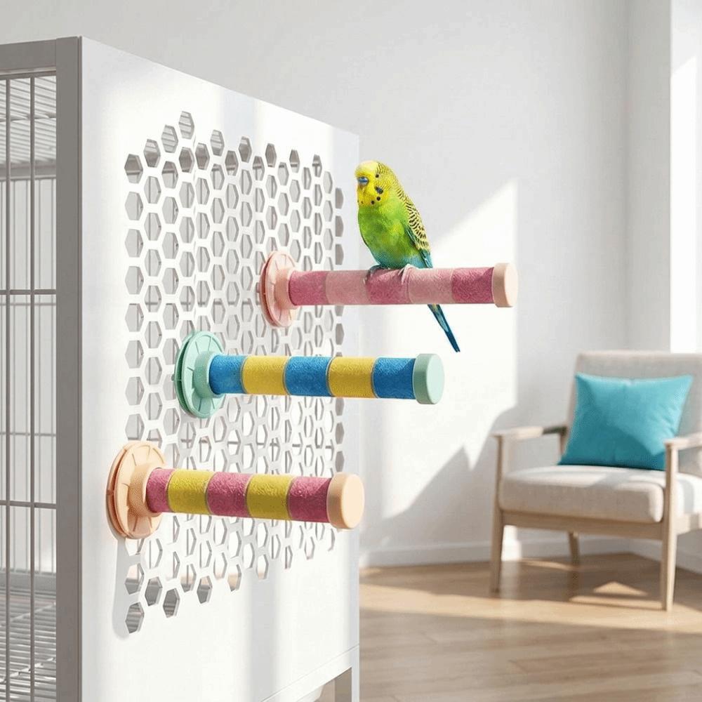 Wear-resistant Bird Teeth Chew Stick Frosted Perch Parrot Perching Station Bird Cage