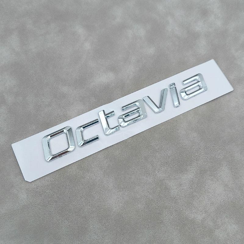 3D ABS Kendinden Yapışkanlı Krom Siyah Harfler Logo Octavia Amblemi Araba Arka Bagaj Sticker Rozet Oto Aksesuarları