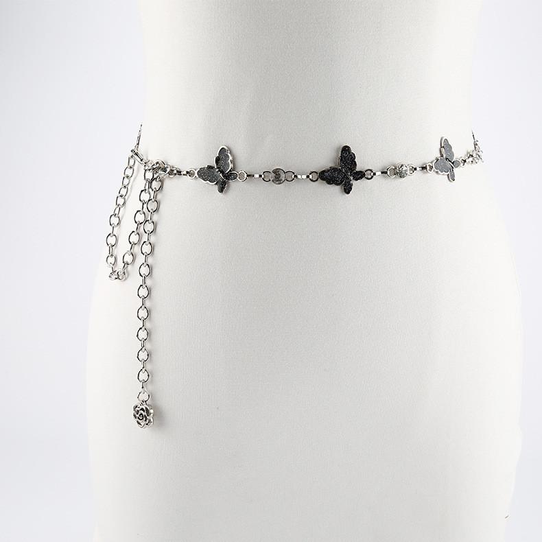 Fashion Metal Butterfly Design Women Waist Chain For Dress And Shirt Styling