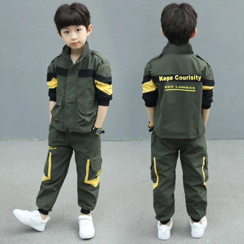 Boys' 2pcs/Set Spring Autumn Clothing Suits (Coat + Pants) - Kids  Teenager Sport School Outwear Suit