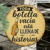 2D Flat, 1pc Hand-Painted Beer Bottle and Text Decorative Pattern, 7.87x7.87inch Aluminum Round Outdoor Plaque, Perfect for Bar and Restaurant