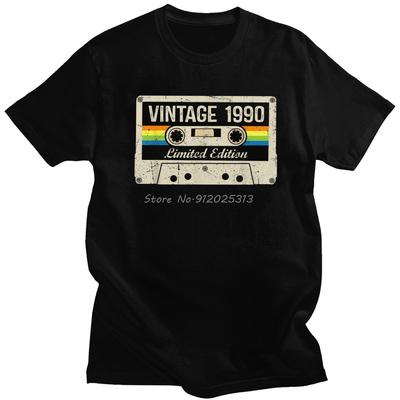 Vintage Made In 1990 T Shirt Men Cotton Handsome T-shirt Short Sleeve Birthday Gift Retro Casse