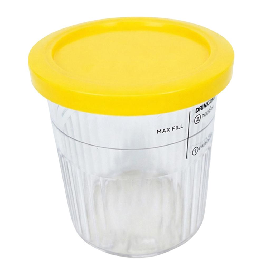 Ripple Texture Ice Cream Storage Cup Compatible with Ninja Creami NC500 NC501 NC700 701-800ml Capacity Food Grade Plastic Container with Lid