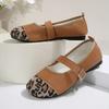 Leopard Mary Janes Women Shoes Flats 2025 New Round Toe Casual Breathable Retro Outdoor Flat Shoes Large Size 36-43