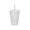 360ml Kreativer Dicker Strohhalm Bubble Tea Becher DIY Silikonstöpsel Doppellagig Kunststoffummantelt Rund Amerikanischer Stil Kaffeebecher