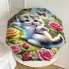 1PC cat flowers Automatic Open/Close Umbrella with Windproof, 8-Rib Sturdy Canopy, Durable Ribs, Fashionable Design, Outdoor Accessory, Fun Prin, Holi