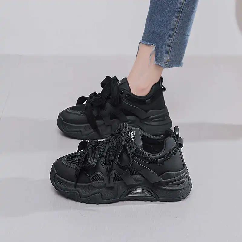 Fashion Black Appearance Increases Sports Shoes Lady Casual Footwear Women 38 Women's Sneakers Casuals Offers Cuddly Joggings Shors