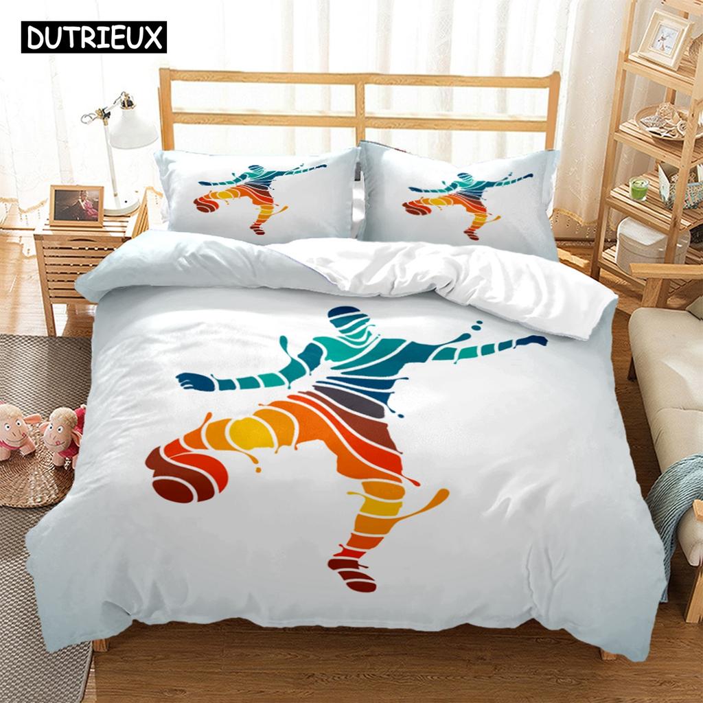 Soccer Cover Digital Print Polyester Bedding Sets Child Kids Covers Boys Bed Linen Set For Teens King Size Bedding Set