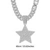 Vielseitiger Strassstern Cuban Chain Halskettenanhänger - Hip Hop Mode Herren Accessoire