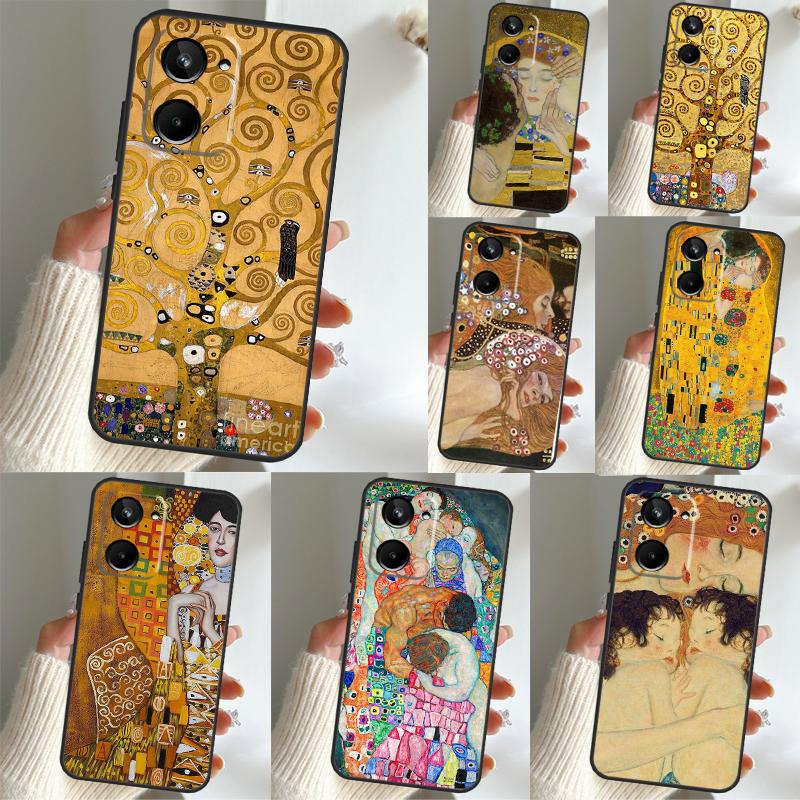 Kiss by Gustav Klimt For Realme 10 8 9 Pro Plus 8i C11 C15 C25 C30 C31 C35 C21Y GT Master GT Neo 5 2 3 3T Case