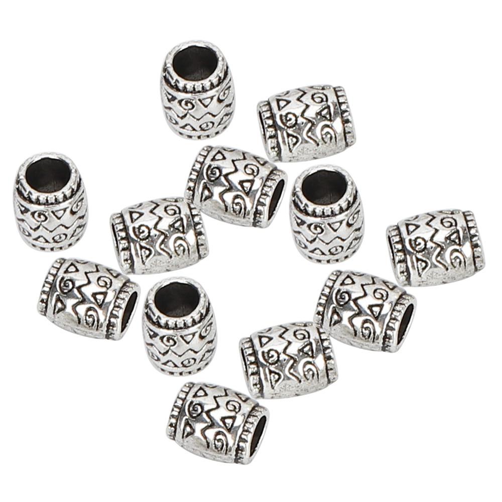 260pcs Jewelry Accessories Antique Spacer Bead Alloy Tube Spacer Bead Kit Silver Metal Spacer Bead Jewelry Making