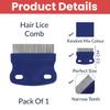 TEMPERIA (1 Pcs) Lice Comb for Women, Men & Kids Hair - Nits, Dandruff & Lice Eggs Remover Products - Hair Lies Removal Comb for Head - Premium & E