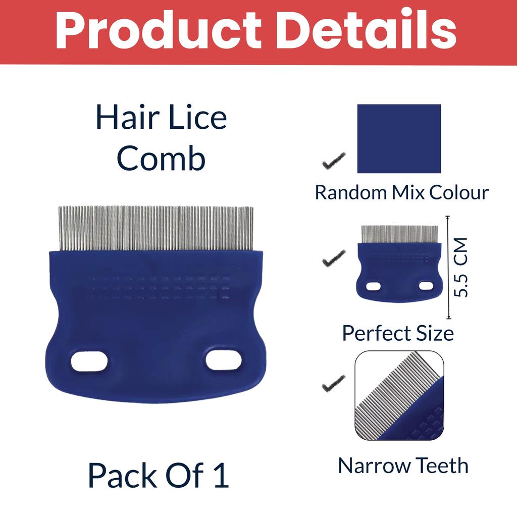 TEMPERIA (1 Pcs) Lice Comb for Women, Men & Kids Hair - Nits, Dandruff & Lice Eggs Remover Products - Hair Lies Removal Comb for Head - Premium & E