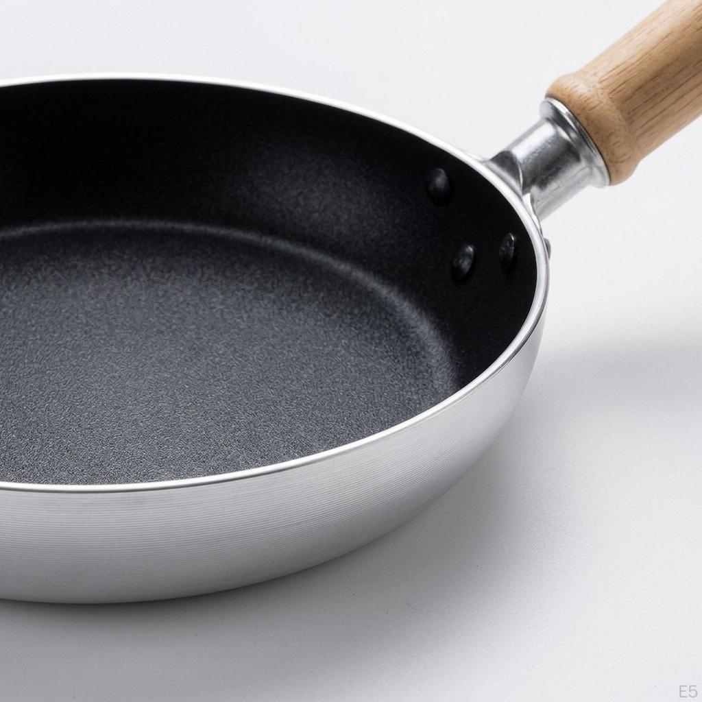 Aluminum Egg Pan, Versatile, Non-stick Coated, with Comfortable Wooden Handle – Ideal for