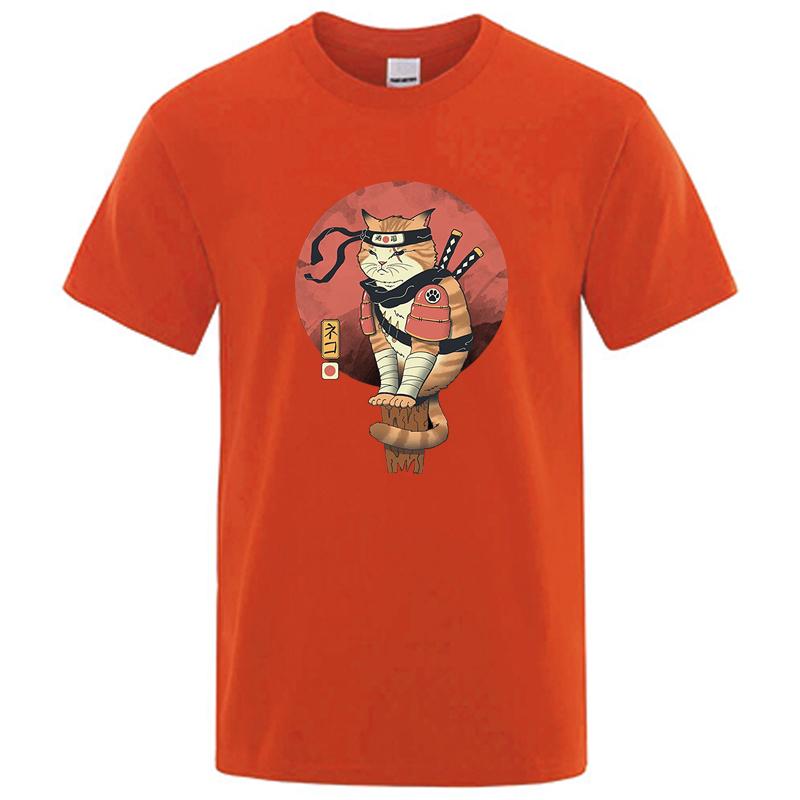 Mens High Quality Tshirt 100cotton Loose Short Sleeve Funny Knife Cat Print Loose Summer Men Tshirt Cool Tshirt Men Tees