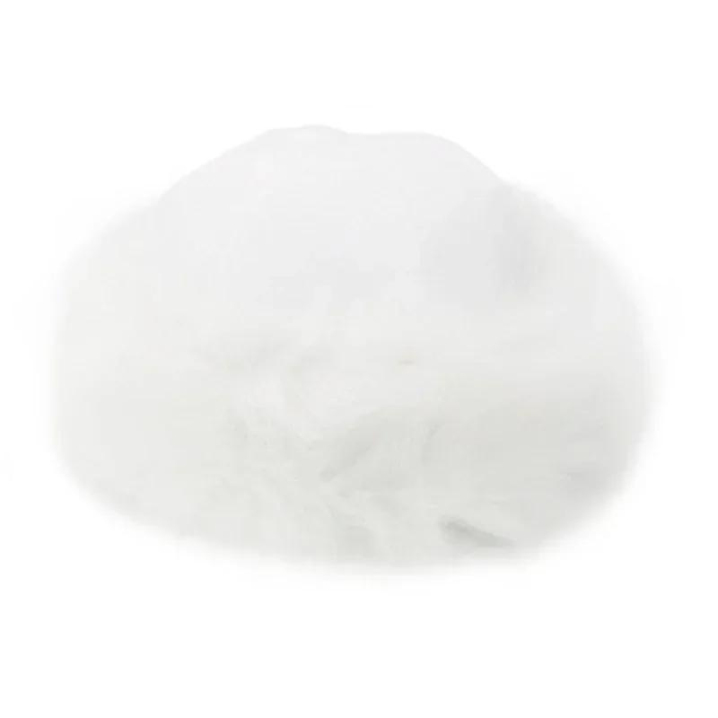 

Winter Warm Solid Color Women s Furry Hat Fashion Fluffy Faux Fur Cap with Thick Warm Ears Windproof Snow Accessory белый