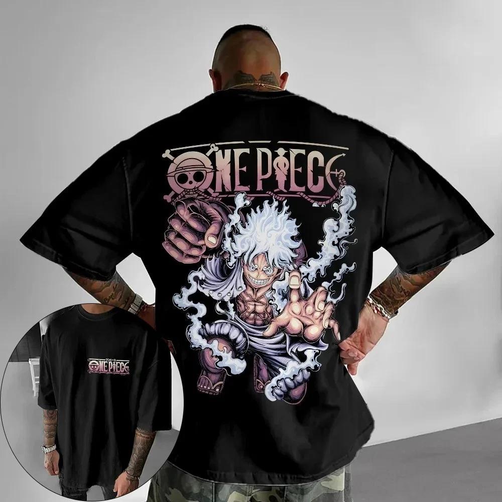 One Piece Cotton T-Shirt Japanese Anime Zoro Luffy Printed Cotton Unisex TEE S